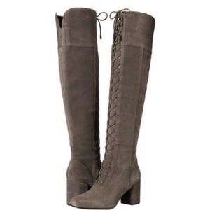 Franco Sarto Panya gray suede over-the knee boots size 6